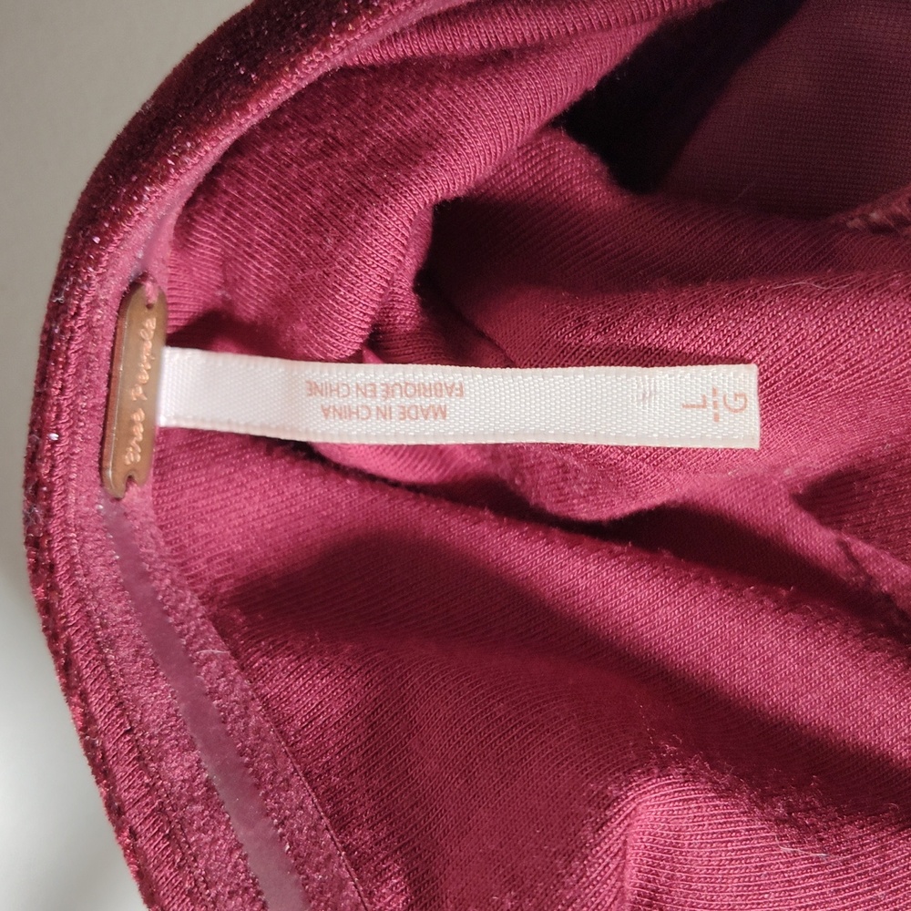 Free‎ People Shattered Shine velvet mini dress berry pink L - Picture 9 of 11